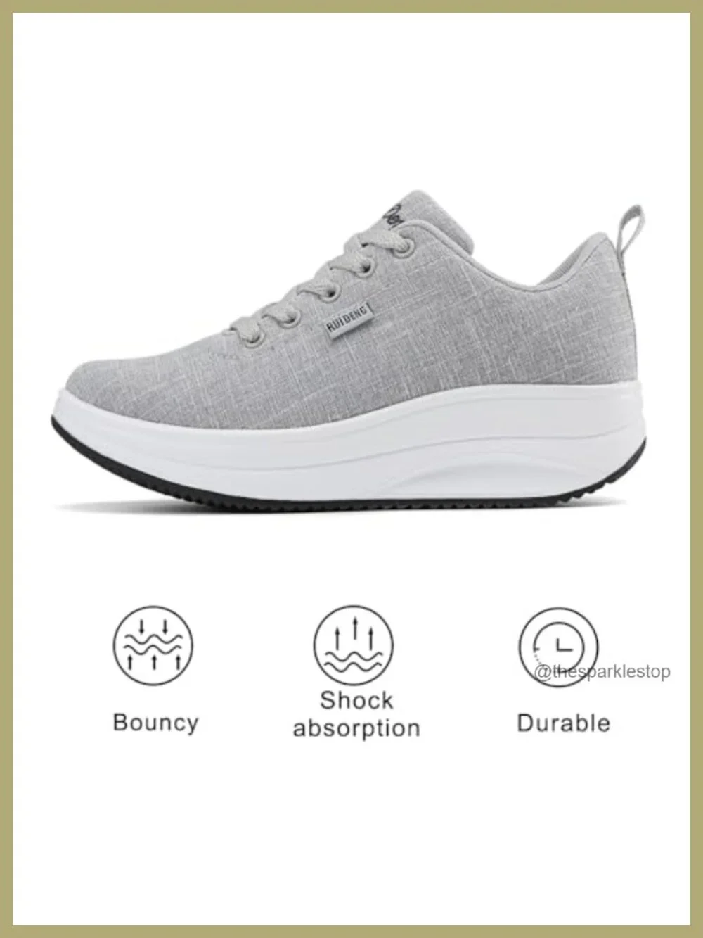 Women's Slip Resistant Walking Shoes 2 Inch Platform Chunky Sneakers